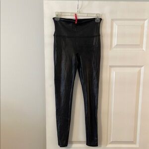 SPANX Black Leggings with Red Tag size M BNWOT inseam 27” waist 24” elastic